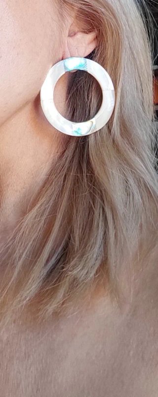 Orecchini cerchio madreperla e abalone