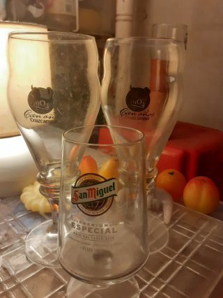Confezione di 4 Bicchieri per Birra Cruzcampo, Águila, San Miguel
