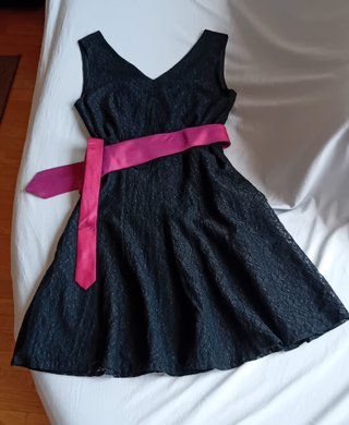 Vestido C&A encaje vintage negro
