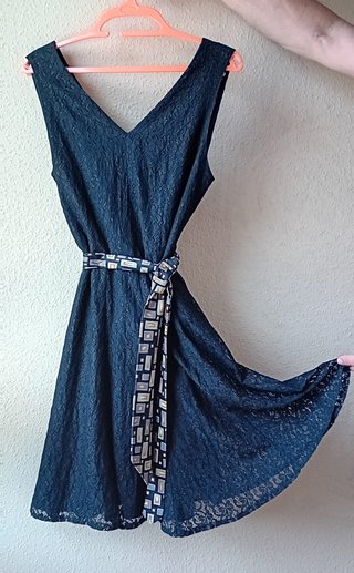 Vestido C&A encaje vintage negro