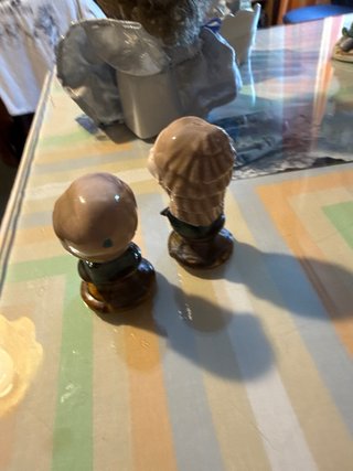 Par figuras cabeza mujer porcelana