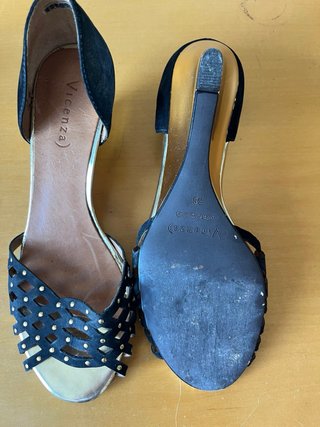 Zapatos Vicenza mujer talla 38 negros y dorados