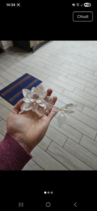 Cigno in cristallo con fiore