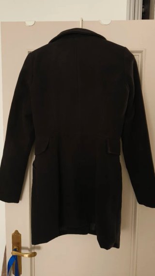 Abrigo paño negro talla S