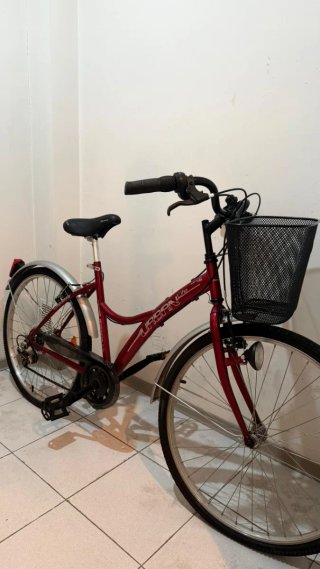 Bicicleta Urbana Roja con Cesta