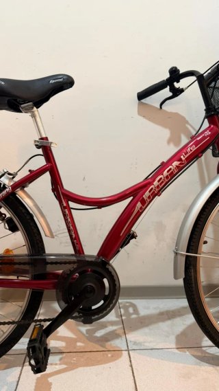 Bicicleta Urbana Roja con Cesta