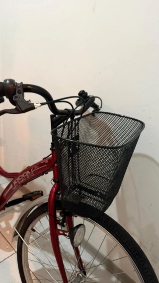 Bicicleta Urbana Roja con Cesta