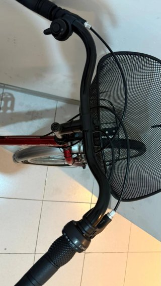 Bicicleta Urbana Roja con Cesta