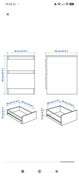 Mesita de noche Ikea blanca kullen