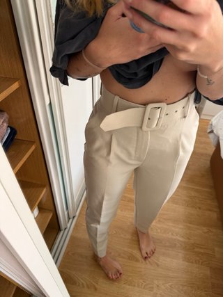 Pantalón de traje Zara beige Talla XS