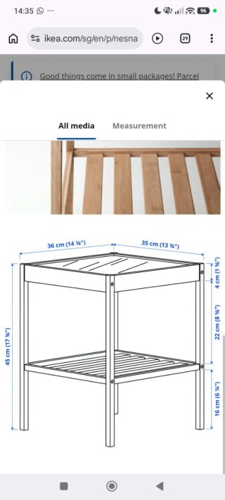 Mesa Auxiliar Cristal y Bambú Ikea
