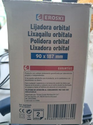 Lijadora Orbital Eroski 90 x 187 mm