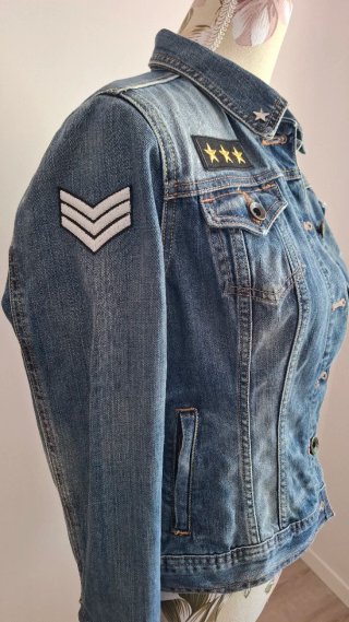 Chaqueta Vaquera Militar Massimo Dutti Mujer