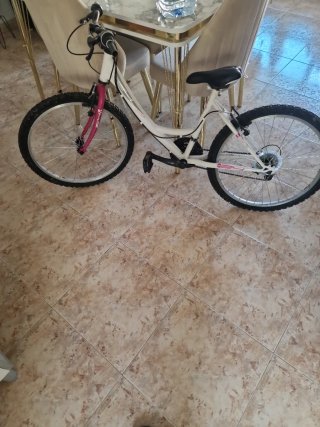 Bicicleta blanca y rosa buen estado
