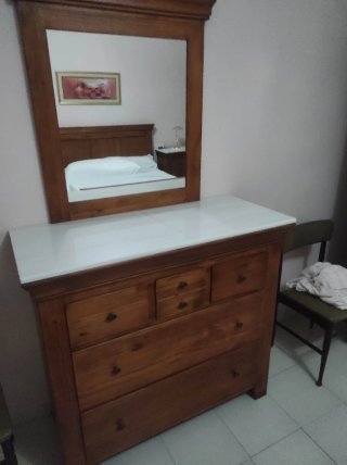 Mueble de dormitorio madera, cama 1.35