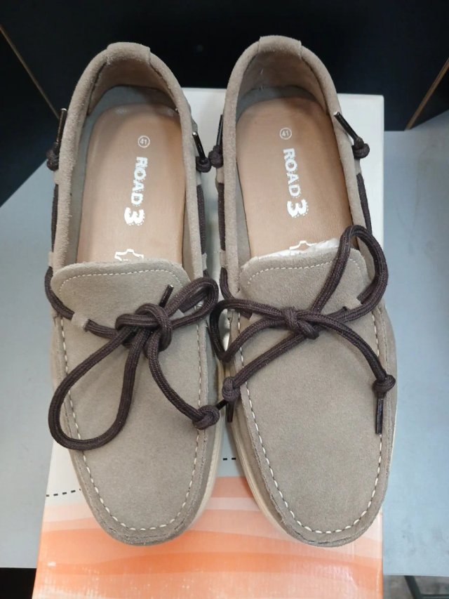 Talla 41 Mocasines Hombre Beige y Marrón