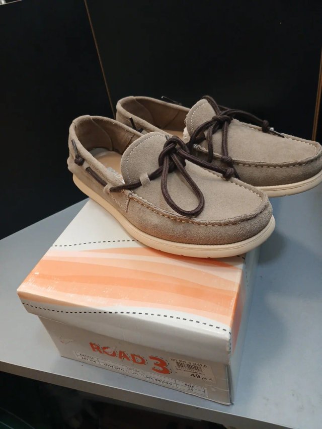 Talla 41 Mocasines Hombre Beige y Marrón