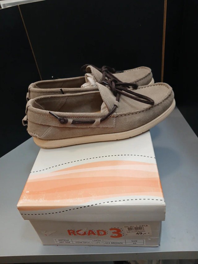 Talla 41 Mocasines Hombre Beige y Marrón