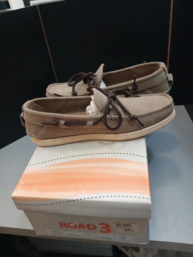 Talla 41 Mocasines Hombre Beige y Marrón