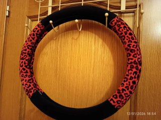 Funda Volante Coche Leopardo Rosa
