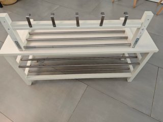 Banco zapatero IKEA madera y metal