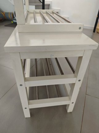 Banco zapatero IKEA madera y metal