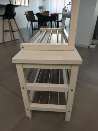 Banco zapatero IKEA madera y metal