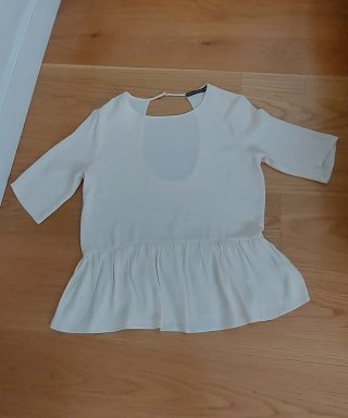 Blusa Viscosa Beige Espalda Abierta