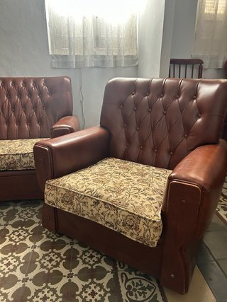 Conjunto Tresillo Vintage Sofá + 2 Sillones