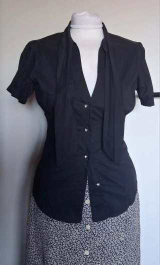 Camicia donna mezza manica nera