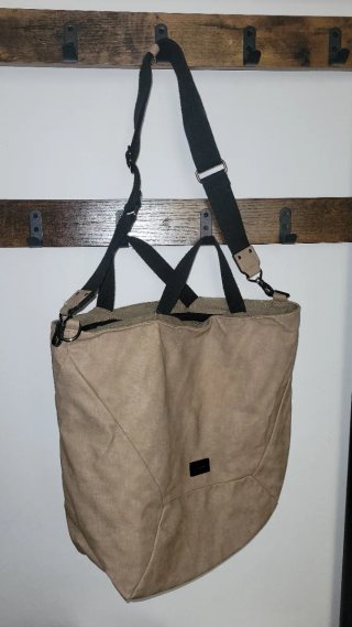 Bolso tote marrón de lona