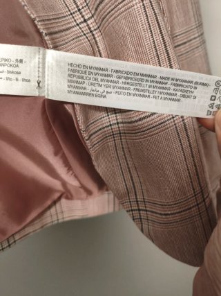 Blazer Zara Mujer Cuadros Rosa