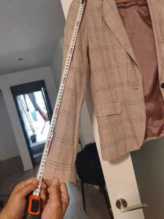 Blazer Zara Mujer Cuadros Rosa