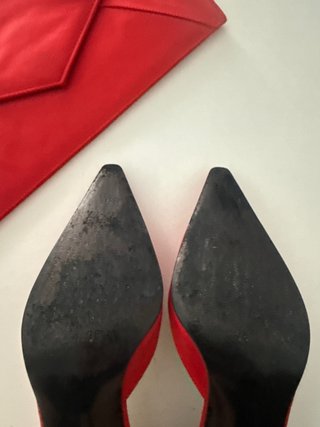 Zapatos Pepe Moreno Raso Rojo bolso a juego