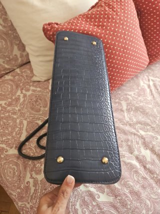 Bolso azul marino imitación cocodrilo para PC