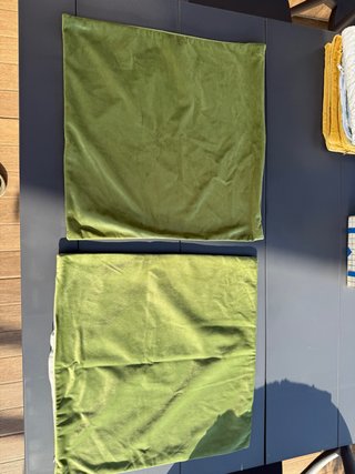 Pareja Fundas Cojín Terciopelo Verde Oliva