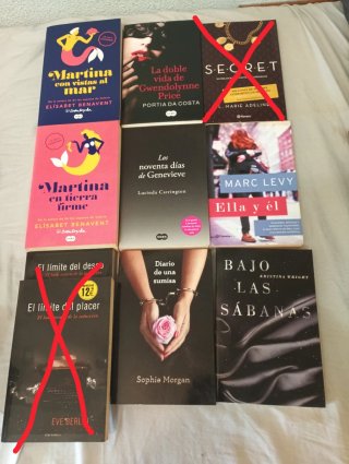 Lote de libros de novela Romántica y erotica