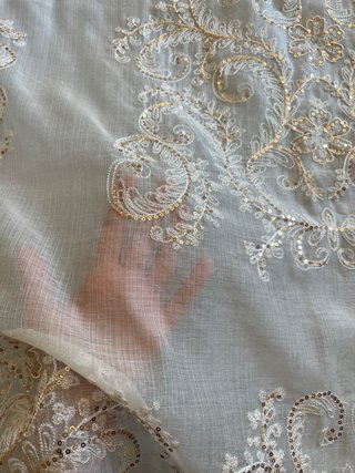 Manteletas falleras crema y cobre