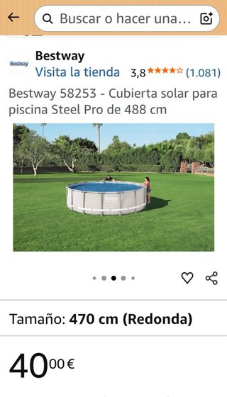 Sin estrenar, Cubierta Solar Piscina Bestway 470cm