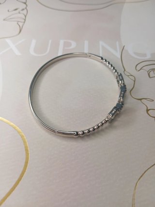 Pulsera oro blanco laminado 14k