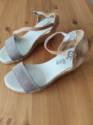 Sandalias de esparto cuña mujer