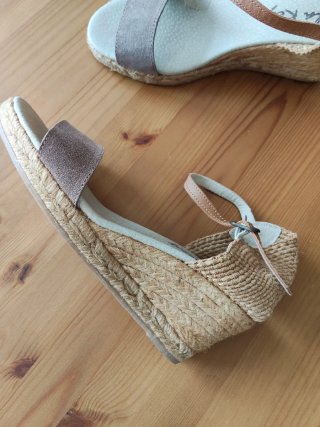 Sandalias de esparto cuña mujer