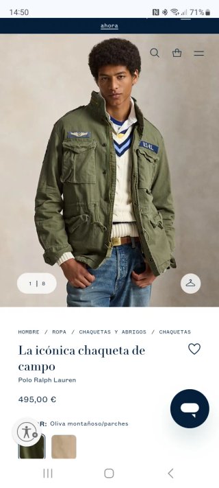 Chaqueta Polo Ralph Lauren Militar