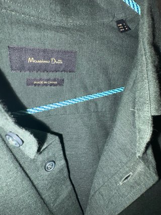 Camisa Massimo Dutti Algodón Talla L Gris