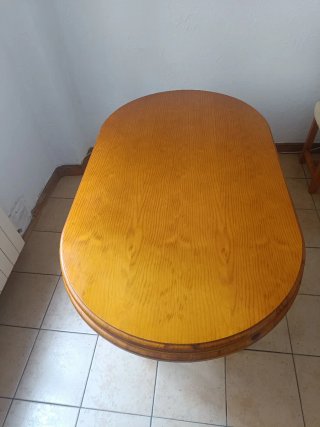 Mesa comedor extensible de madera maciza+6 sillas