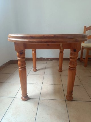 Mesa comedor extensible de madera maciza+6 sillas