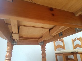 Mesa comedor extensible de madera maciza+6 sillas