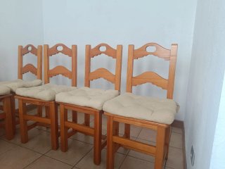 Mesa comedor extensible de madera maciza+6 sillas