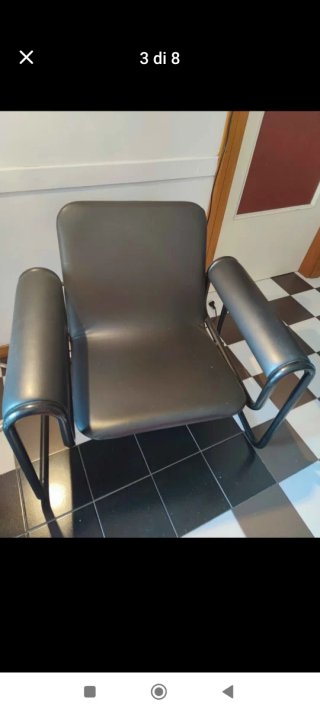Coppia Poltrone Bieffeplast Pelle Nera