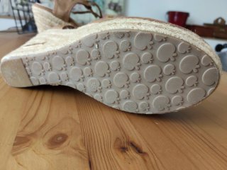 Cuñas esparto mujer beige y marrón
